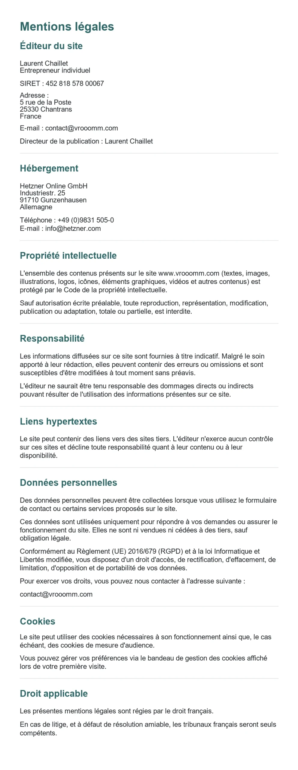 Mentions legales
